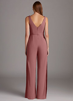 Azazie Ida Abiti da Damigella Tuta in Chiffon Elasticizzato Plissettato Rosa Del Deserto image5