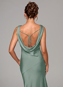 Azazie Rylina Bridesmaid Dresses Silver Sage Mermaid Stretch Satin Dress image2