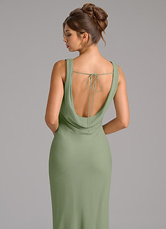 Azazie Rylina Bridesmaid Dresses Pistachio Mermaid Pleated Chiffon Dress image2