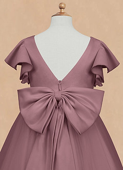 Azazie Kaeya Flower Girl Dresses Vintage Mauve A-Line Bow Tulle Dress image8