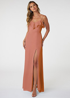 Azazie Natalia Bridesmaid Dresses MAI TAI A-Line Chiffon Dress image1