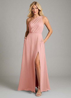 Azazie Phaedra Bridesmaid Dresses Rosette A-Line One Shoulder Chiffon Dress image11
