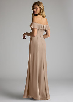 Azazie Sophie Bridesmaid Dresses Taupe A-Line Off the Shoulder Chiffon Convertible Dress image5