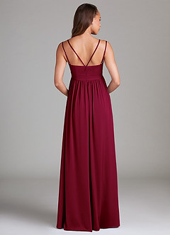 Azazie Emree Brautjungfernkleider für Schwangere A-Linie mit Taschen Stretch-Satin Bodenlänge Kleid image2