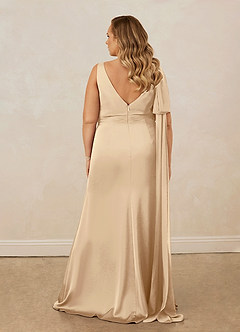 Christian Siriano Bridal for Azazie 1011 Bridesmaid Dresses Champagne Mermaid Bow Stretch Satin Dress image19