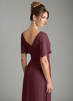 Azazie Ambrosia Bridesmaid Dresses Sangria A-Line Pleated Chiffon Dress image7