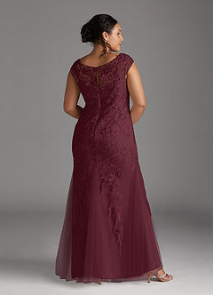 Azazie Melena Mother of the Bride Dresses Cabernet Mermaid Lace Tulle Dress image8
