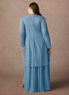 Azazie Anne Mother of the Bride Dresses Steel Blue Sheath Sweetheart Sequins Lace Dress image11