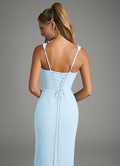 Azazie Asa Bridesmaid Dresses Sky Blue Sheath Corset Chiffon Dress image7