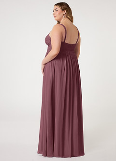 Azazie Chanel Bridesmaid Dresses Sangria A-Line Pleated Chiffon Dress image9