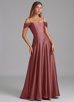 Azazie Seriana Bridesmaid Dresses Amethyst A-Line Off the Shoulder Stretch Satin Convertible Dress image6