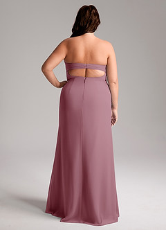 Azazie Leonis Bridesmaid Dresses Vintage Mauve Sheath Strapless Chiffon Convertible Dress image10