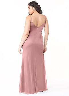 Azazie Deandra Abiti da Damigella Abito Sirena in Maglia Plissettato Rosa Polverosa image6
