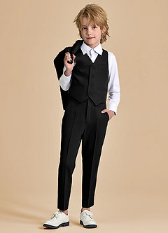 front Oliver Boys Black 3-Piece Suit