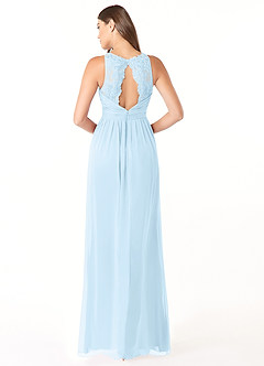Azazie Luz Abiti da Damigella Abito A-Line in Chiffon Pizzo Azzurro image2