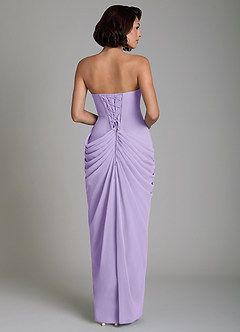 Azazie Nyra Bridesmaid Dresses Lilac Sheath Corset Chiffon Dress image2