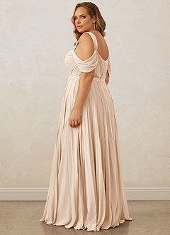 Christian Siriano Bridal for Azazie 1013 Bridesmaid Dresses White Alabaster A-Line Off the Shoulder Chiffon Dress image15