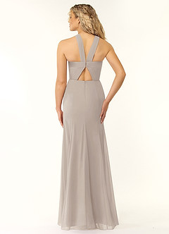 Azazie Rue Bridesmaid Dresses Frost A-Line Halter Chiffon Dress image3
