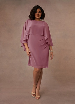 Azazie Mirra Mother of the Bride Dresses Vintage Mauve Sheath Scoop Pleated Chiffon Dress image7