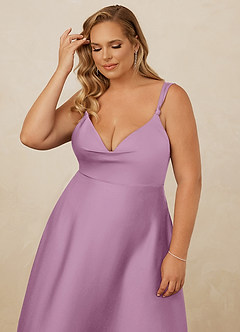 Christian Siriano Bridal for Azazie 1001 Bridesmaid Dresses Wisteria A-Line Sweetheart Neckline Stretch Satin Dress image16