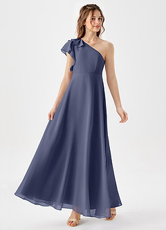 Azazie Arabella Junior Stormy A-Line Ruched Chiffon Dress image4
