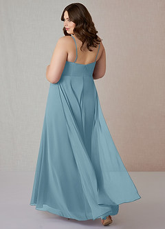 Azazie Emerald Jurken voor bruidsmeisjes Jurk van Chiffon met A-Lijn Geruffeld Mystiek Blauw image8