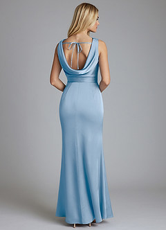 Azazie Tallie Suknie dla druhen Syrena Pofałdowany Satyna elastyczna Do ziemi Sukienka image6