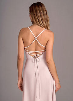Azazie Mei Bridesmaid Dresses Blushing Pink A-Line Chiffon Dress image2