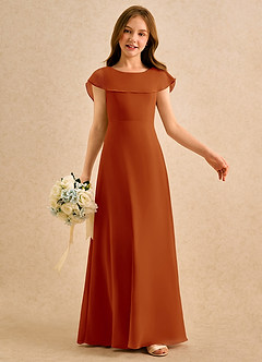 Azazie Kittie Girls Formal Flower Girl Klänningar Klä A-Line i Chiffong image6