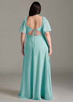 Azazie Chloe Bridesmaid Dresses Aqua A-Line Sweetheart Neckline Chiffon Dress image8