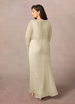 Upstudio Winslow laatste Uitverkoop A-Lijn Jurk van Metalen gaas V-hals geplooid Champagne image11