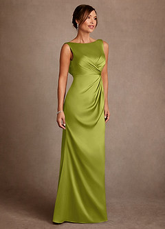 Azazie Baltimore Mère de la mariée Robes Robe Trapèze en Satin extensible Plissée Citronnelle image4