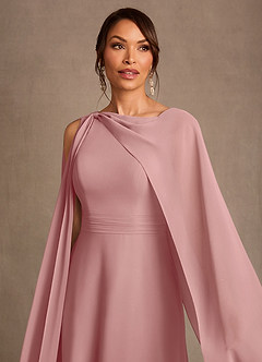 Azazie Liddie Mother of the Bride Dresses Dusty Rose A-Line Pleated Chiffon Dress image5