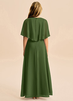 Azazie Maris Junior Vestido Oliva de Gasa de Corte en A image2
