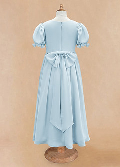 Azazie Joss Flower Girl Dresses Sky Blue A-Line with Sleeves Chiffon Dress image6
