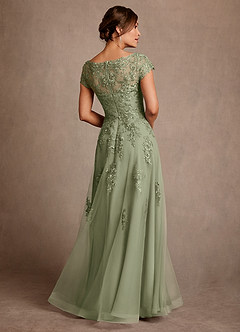 Azazie Jalinda Kleider für die Brautmutter A-Linie Spitze Chiffon Kleid Pistazie image2