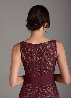 Azazie Beth Kleider für die Brautmutter A-Linie Schaufel Pailletten Chiffon Kleid Dunkelweinrot Champagner image9