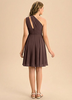 Azazie Charlize Junior Abito A-Line in Chiffon Plissettato Ganache image2
