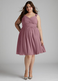 Azazie Angie Bridesmaid Dresses Vintage Mauve A-Line Corset Chiffon Dress image11