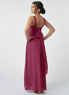 Azazie Kora Junior Mulberry A-Line Pleated Chiffon Dress image4