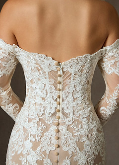 Azazie Empiria Wedding Dresses Diamond White Nude Mermaid Sequins Tulle Dress image9