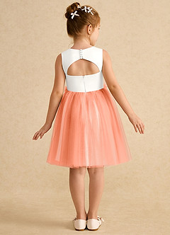 Azazie Louisa Flower Girl Dresses Ivory Sunset A-Line Sleeveless Tulle Dress image2