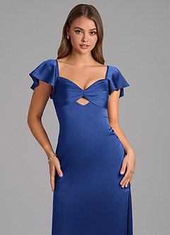 Azazie Demia Bridesmaid Dresses Royal Blue Sheath Sweetheart Neckline Stretch Satin Dress image7