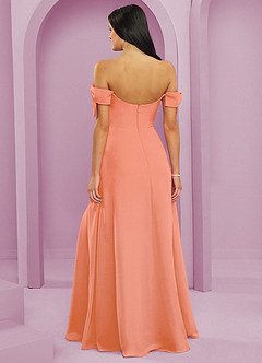 Barbie ♥ Azazie Jurken voor bruidsmeisjes Converteerbaar Jurk van Chiffon met A-Lijn Off the Shoulder Zonsondergang image2