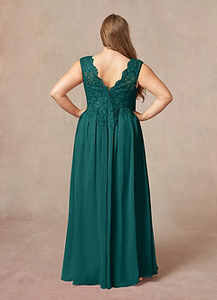 Azazie Amethyst Mother of the Bride Dresses Peacock A-Line V-Neck Sequins Chiffon Dress image10