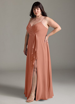 Azazie Akita Robes de demoiselle d'honneur Robe Trapèze en Mousseline de soie Mai Tai image8