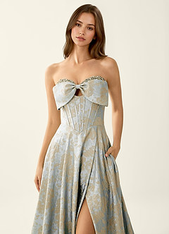 Leilani Ice Blue Corset Lace Up Back Beading Prom Dress image5