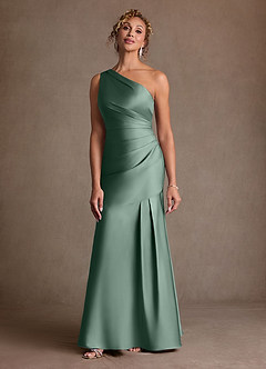 Azazie Haifa Suknie dla Matki Panny Młodej Syrena Jedno ramię Satyna elastyczna Długość podłogi Sukienka image1