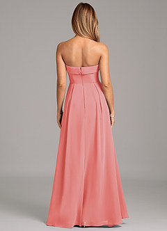 Azazie Lucienne Bridesmaid Dresses Coral A-Line Strapless Chiffon Convertible Dress image5