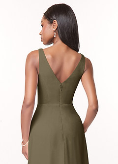 Azazie Nala Bridesmaid Dresses Willow Green A-Line Pleated Chiffon Dress image5